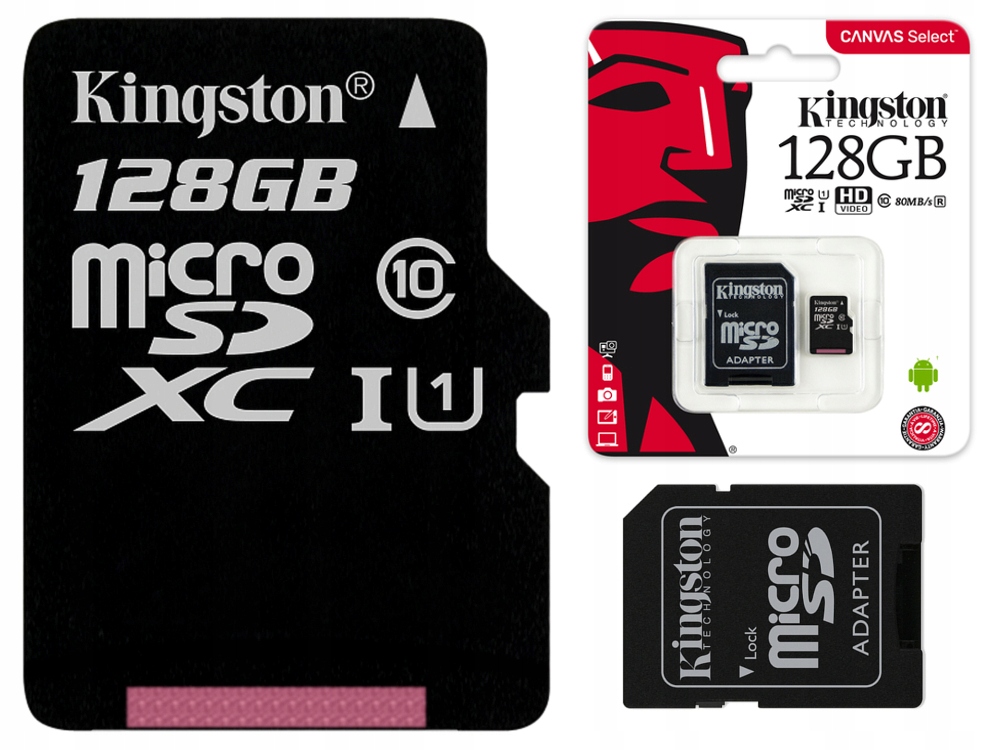 KINGSTON KARTA MICROSD 128GB MICRO CL10 ADAPTER SD Typ karty SDXC