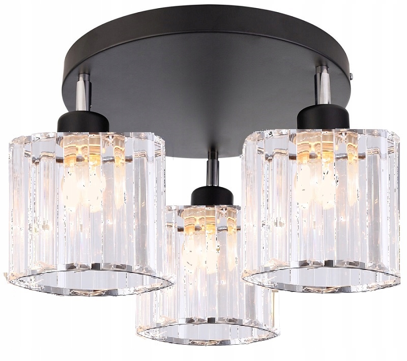 

Lampa Wisząca Szkło Kryształ Żyrandol