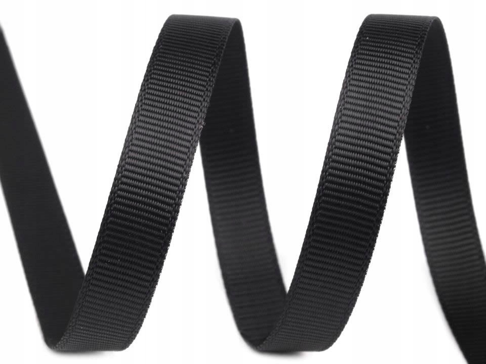 Wstążka 9mm Rypsowa tasiemka Czarna 5m