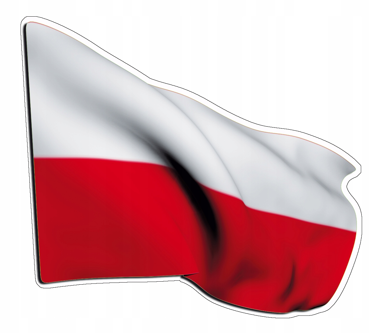 POLISH FLAG CAR Ламинированная наклейка