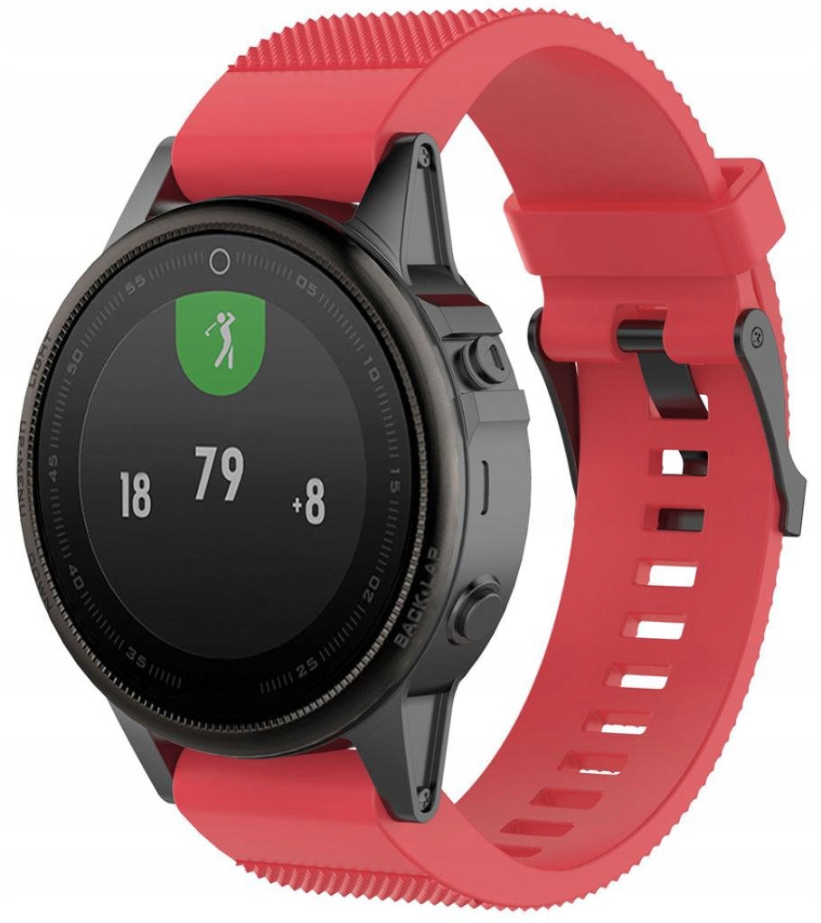 Czerwony Silikonowy Pasek Garmin Fenix 6S Sapphire