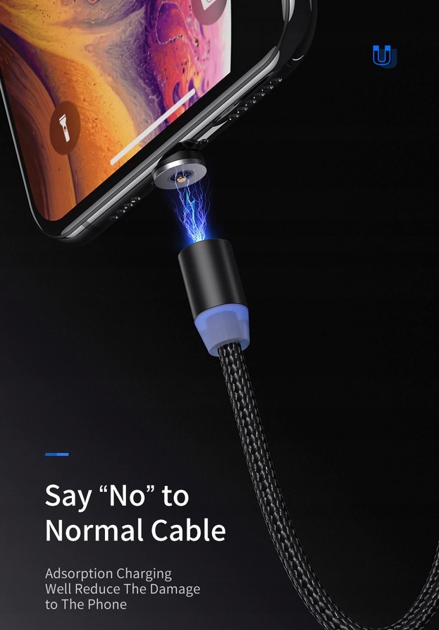 KABEL MAGNETYCZNY 3W1 ŁADOWARKA MICRO USB C IPHONE Marka DexXer