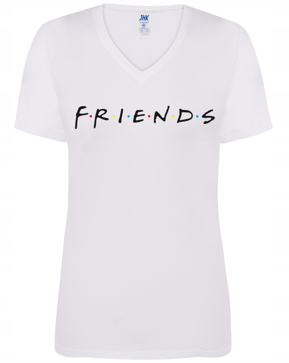 

Biała Koszulka v - neck Friends Insta Blogerska M