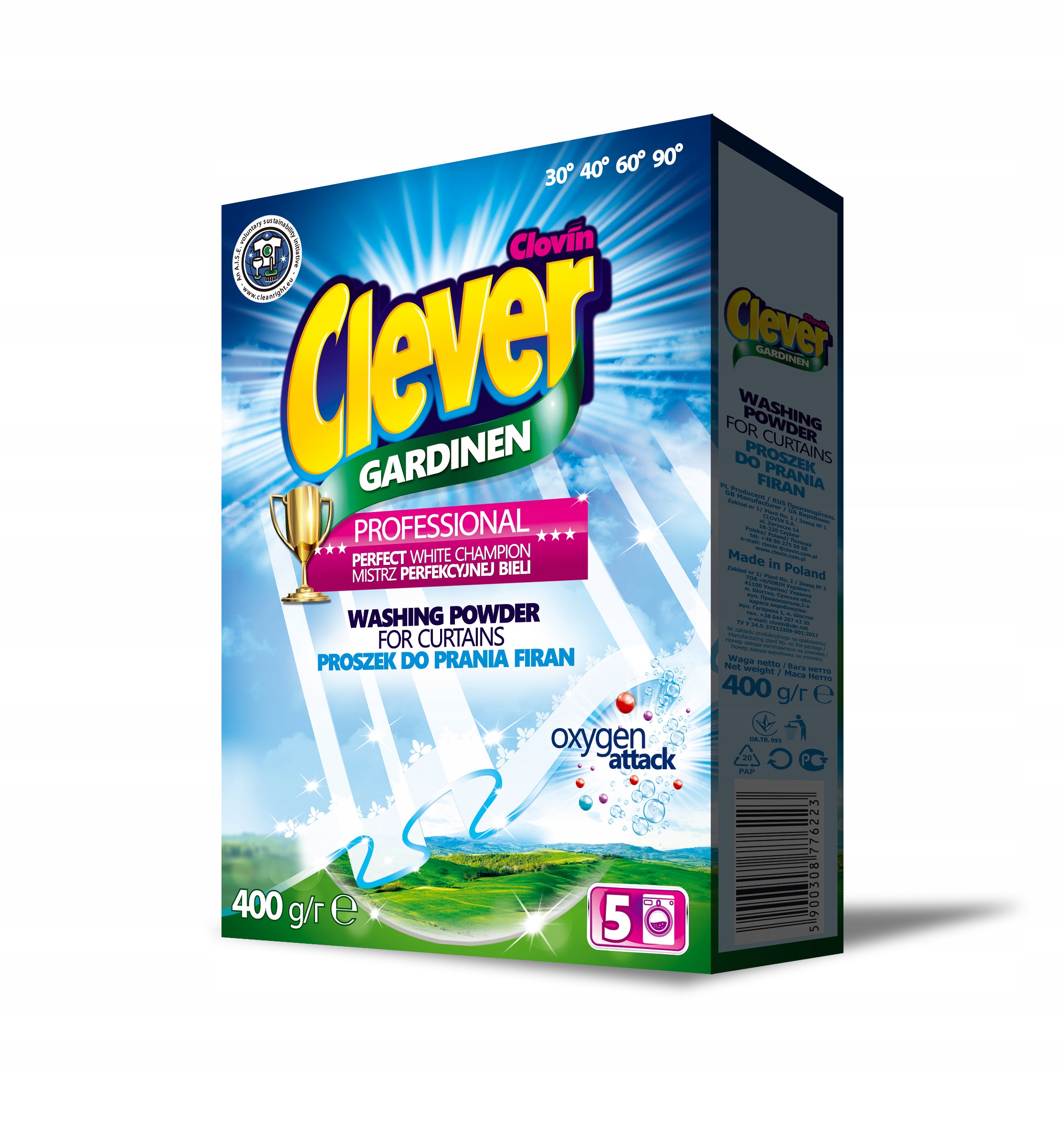 

Clovin Clever Gardinen 400G PROSZEK-FIRAN5+1GRATIS