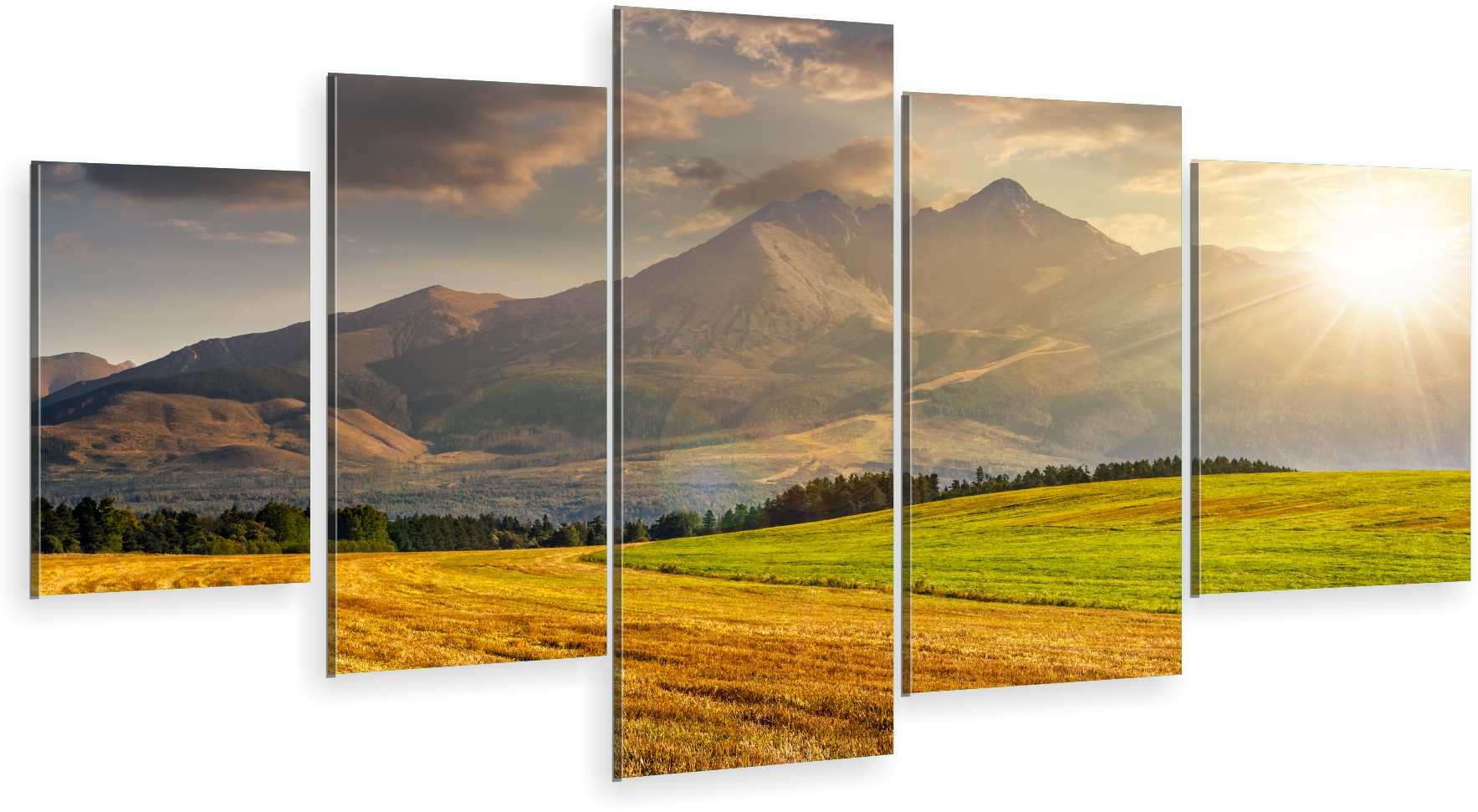 

Tryptyk 5-CZĘŚCI Na Ścianę Widok Góry Tatry 800 Wz