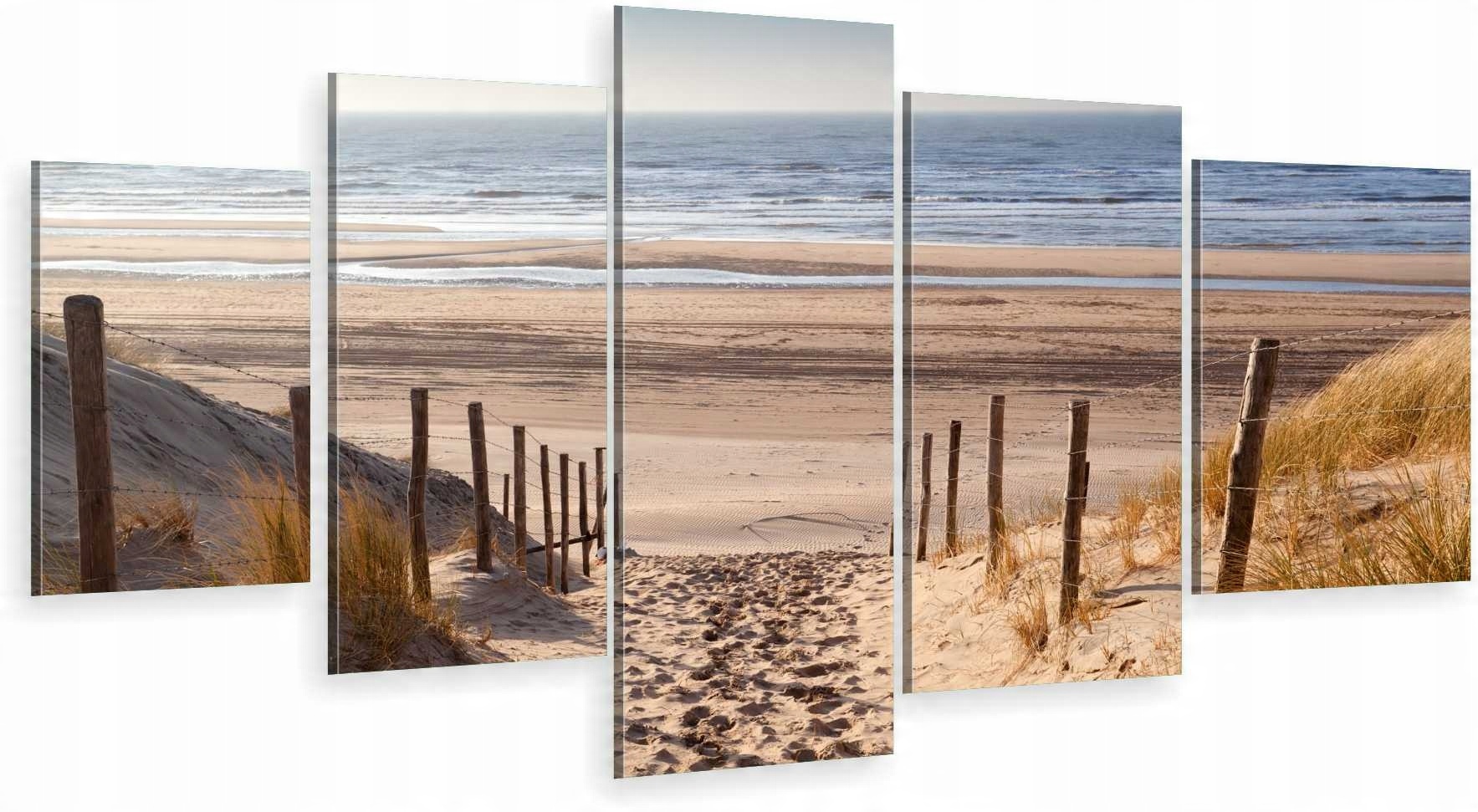 

Tryptyk 5-CZĘŚCI Na Ścianę Morze Plaża Natura