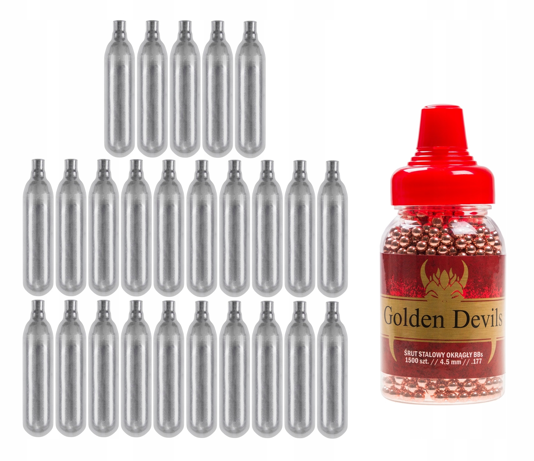 

Śrut Bb Golden Devils 4,5 mm 1500 szt + CO2 25 szt