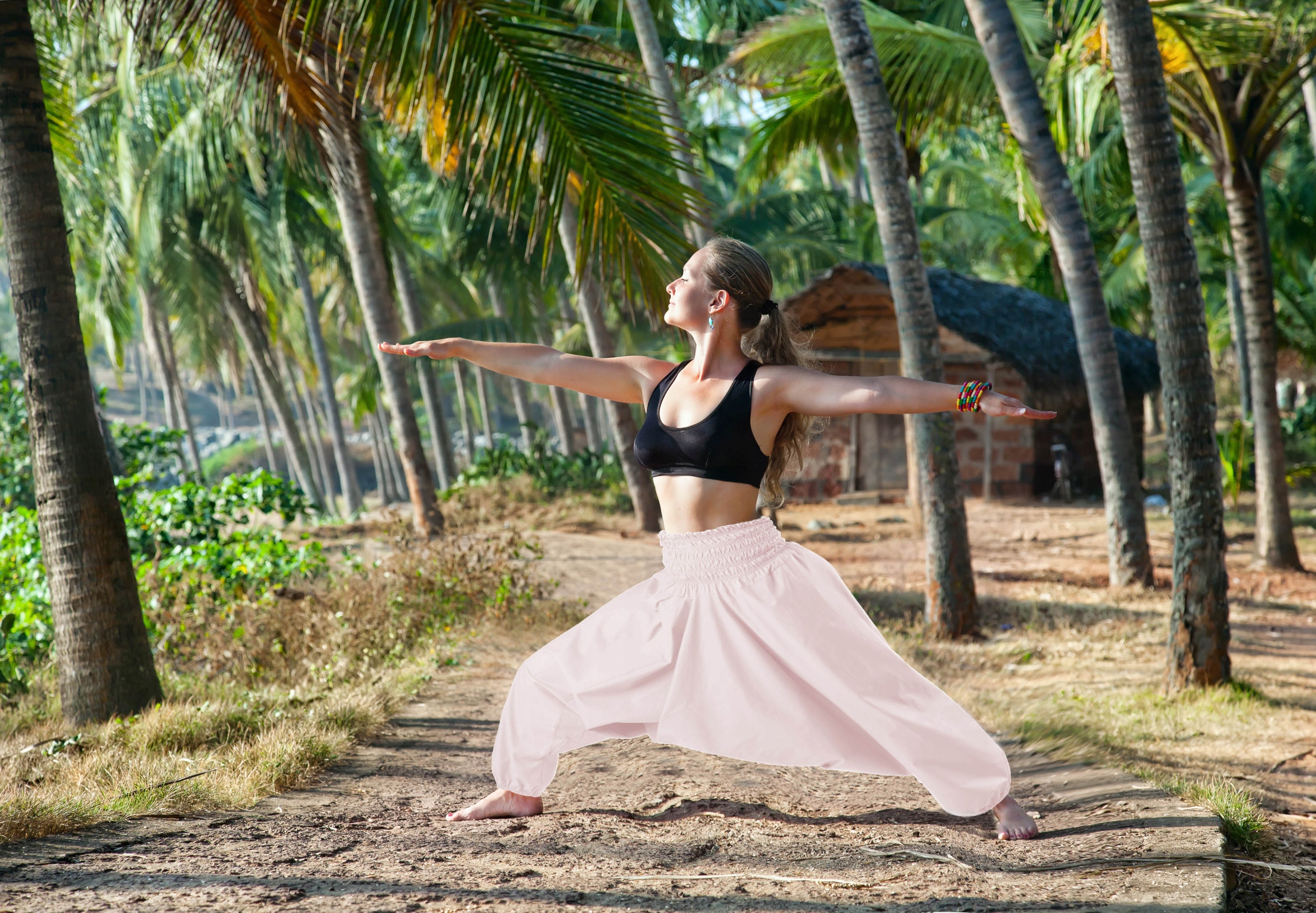 SZARAWARY HAREMKI RÓŻOWY PUDROWY CZARNE YOGA BOHO Marka inna