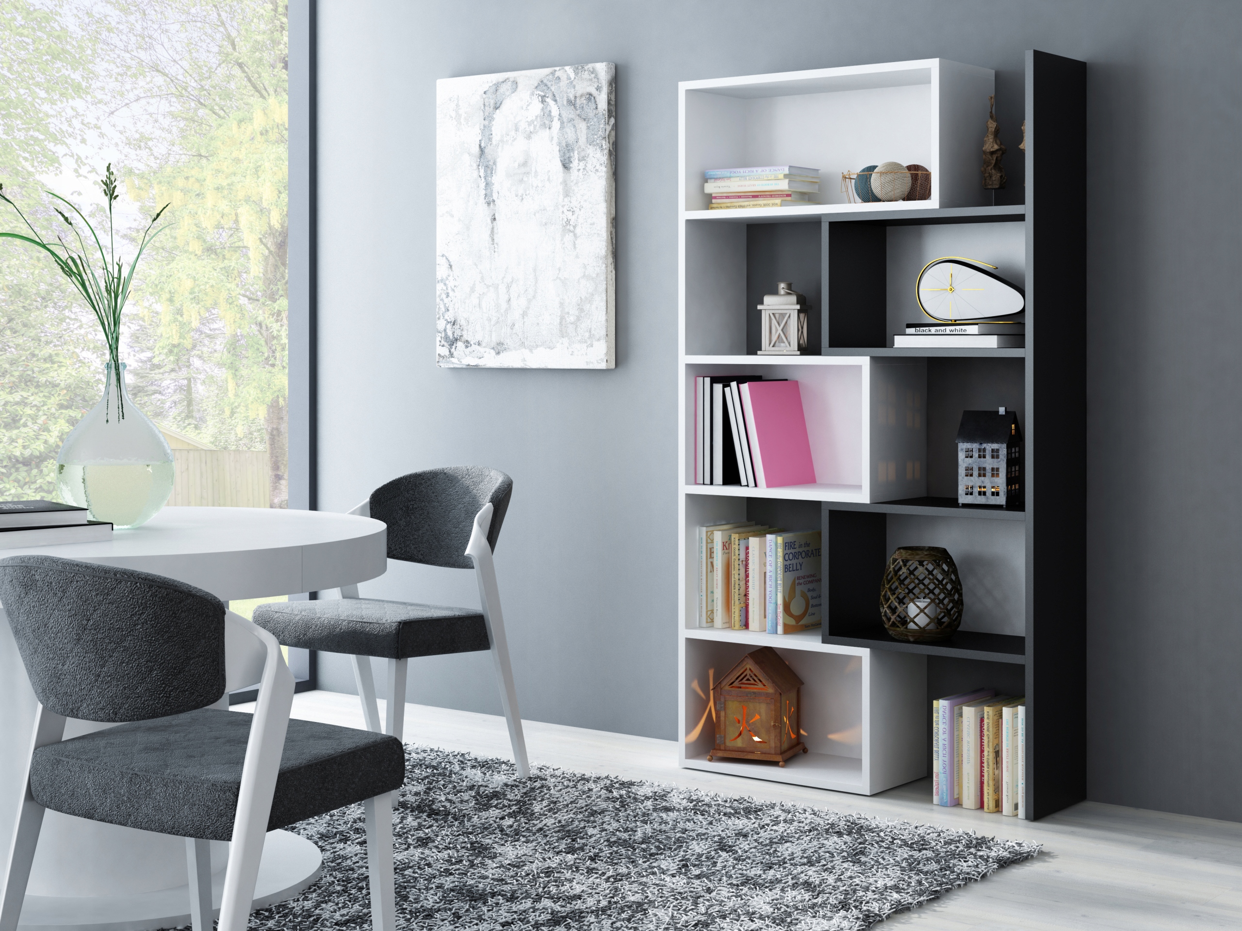 NOWOCZESNY REGAŁ ROZSUWANY Głębokość mebla 30 cm