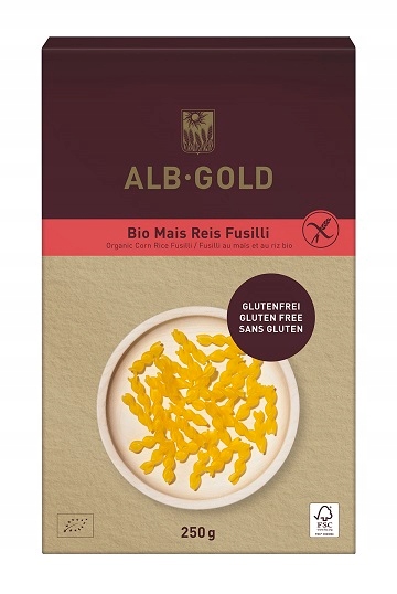 4x Alb-gold Těstoviny (kukuřičné rýžové) fusilli bezlepkové Bio 250 g