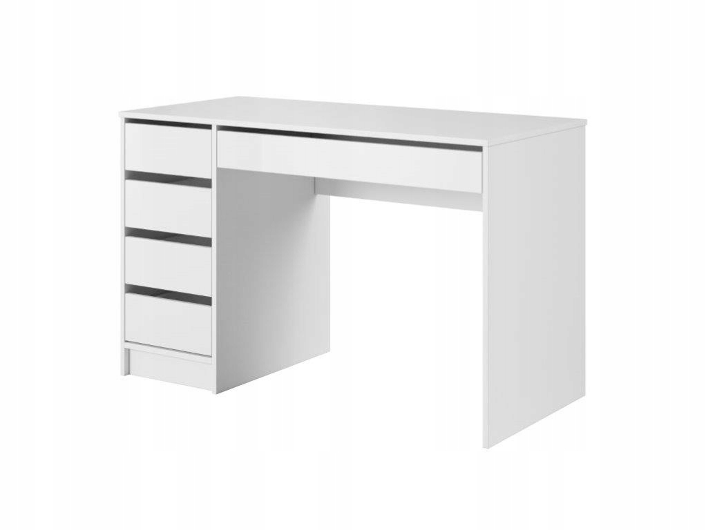 

Nowoczesne biurko białe 120 x 55 5 szuflad Ada-P