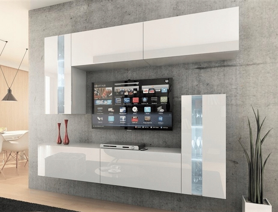 

Meblościanka Zestaw Meble Salon Połysk Witryna C30