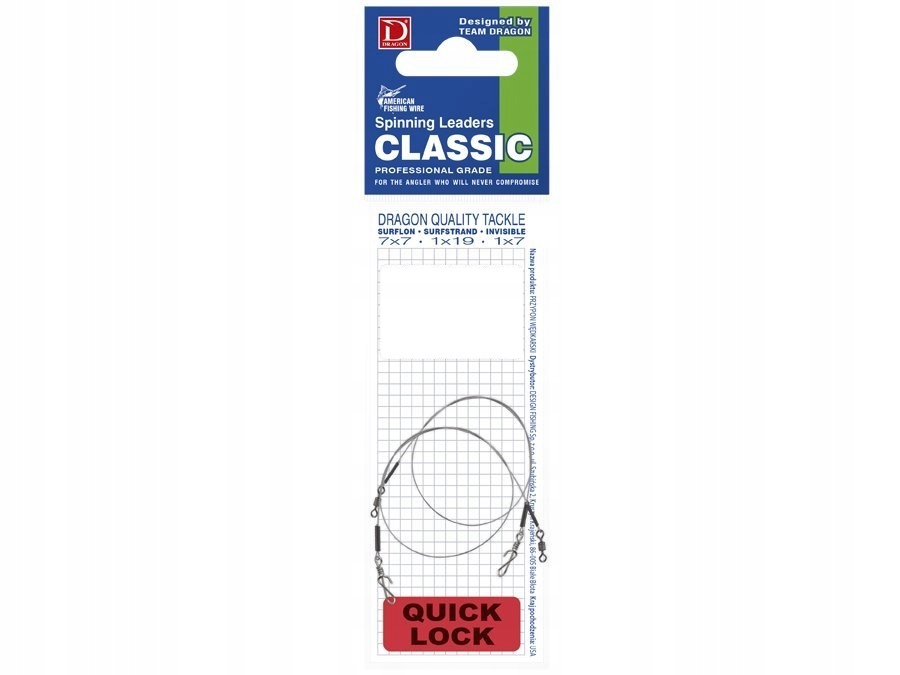 Przypon DRAGON Quick Lock SURFSTRAND 7x7 40cm 9kg Model Quick Lock
