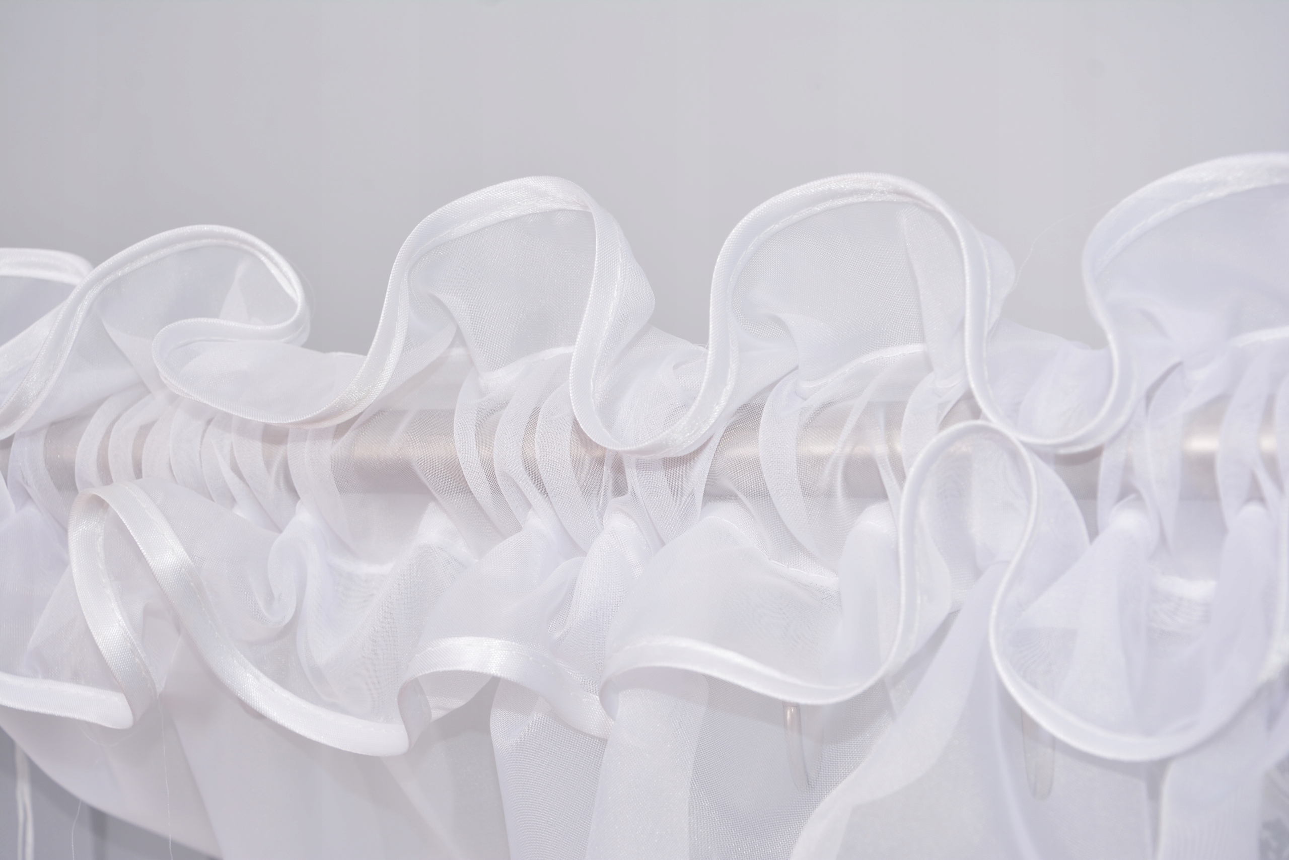 FIRANA Z LAMÓWKA 500x170 BIAŁA WOAL PROSTA FIRANY Materiał woal