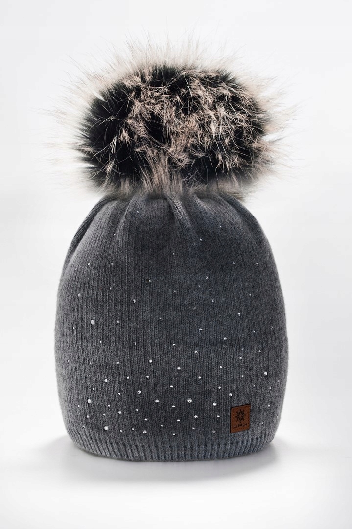 Czapka VERONA + POMPON + DŻETY UNIWERSALNA OCIEPLA