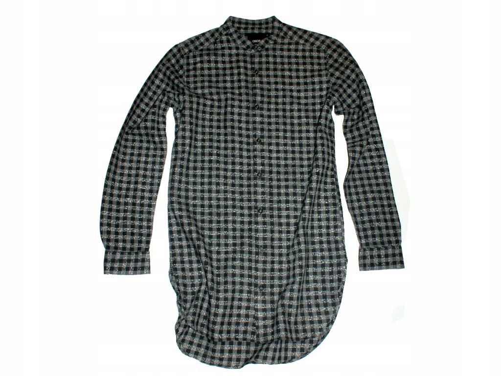 ASOS long koszula w kratkę KRATA STÓJKA długa S