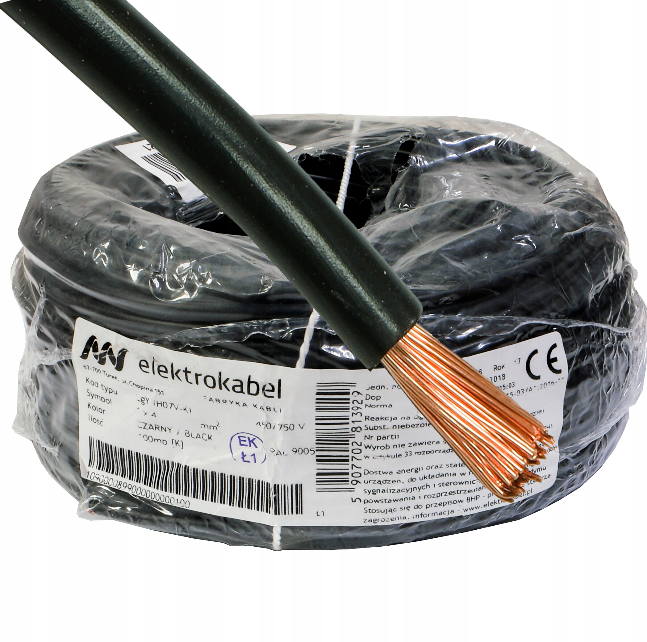 Kábel Lgy 1x 4 mm čierny 4 100 m medený