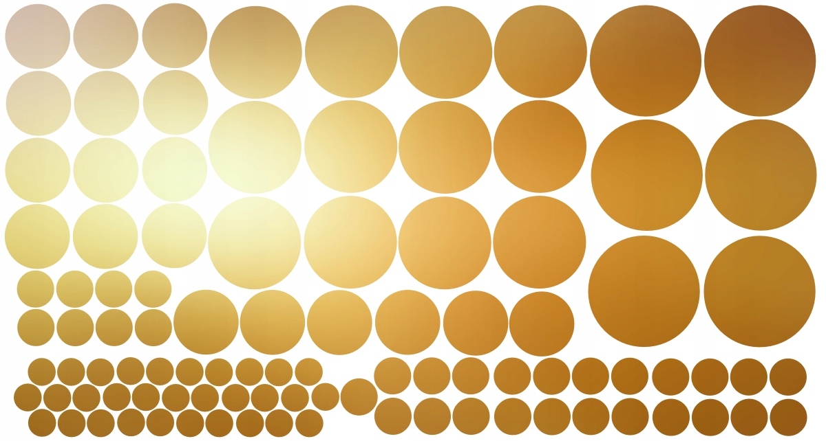 

Złote naklejki Kropki, Groszki Koła Zestaw