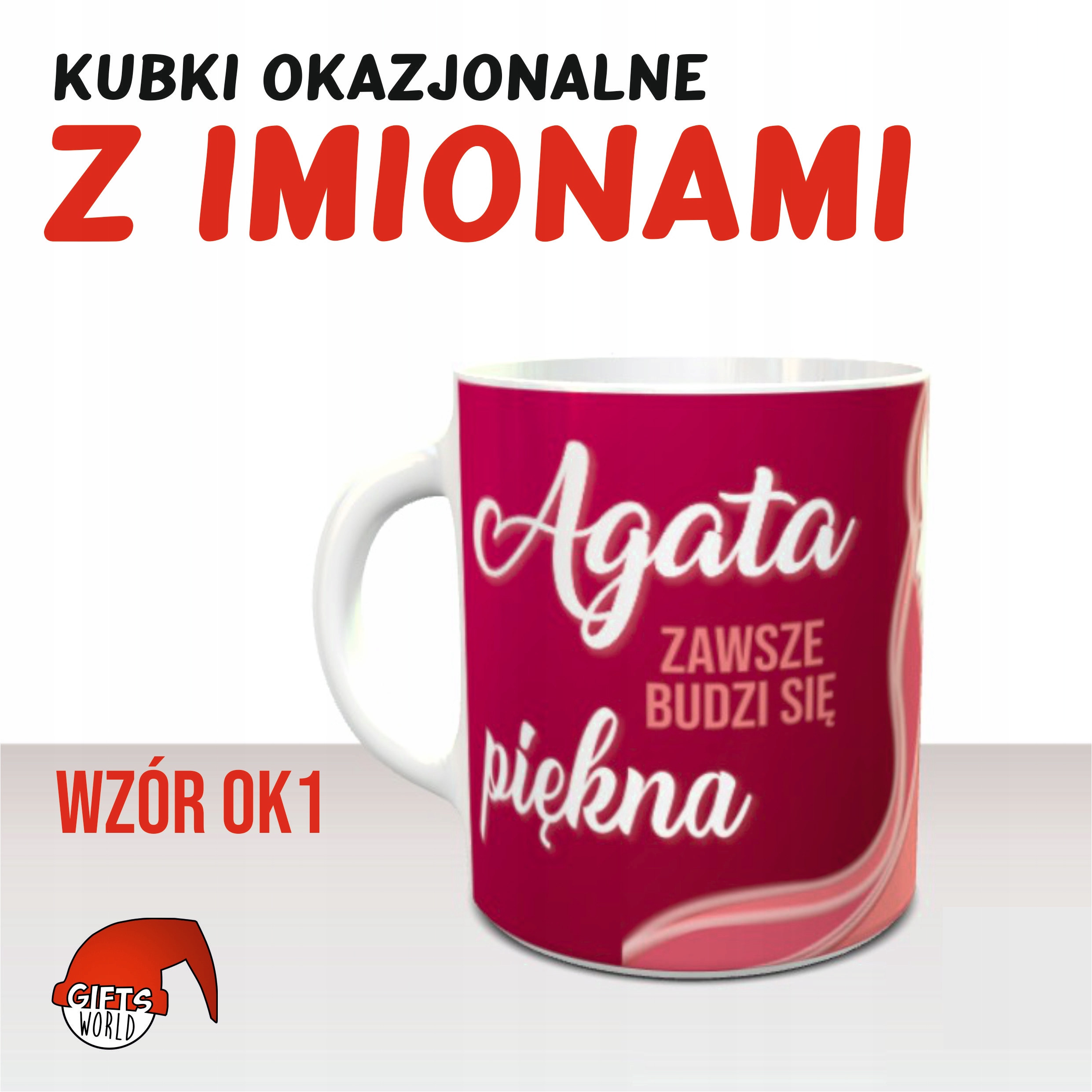 Kubek z imieniem, prezent na urodziny, super wzory EAN (GTIN) 88888897