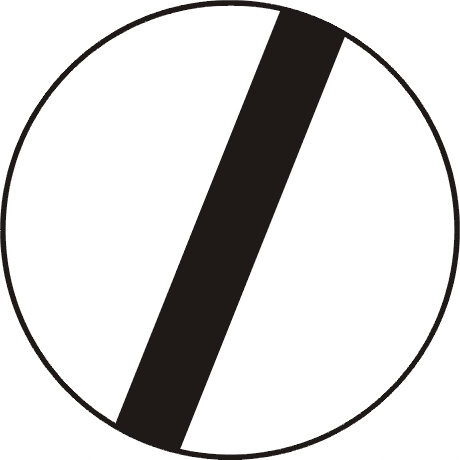 Znak Drogowy B42 600mm Odwołanie Koniec Ograniczeń 60cm