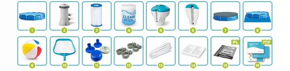 BASEN OGRODOWY STELAŻOWY 366x76 INTEX 28212 15w1 Marka Intex