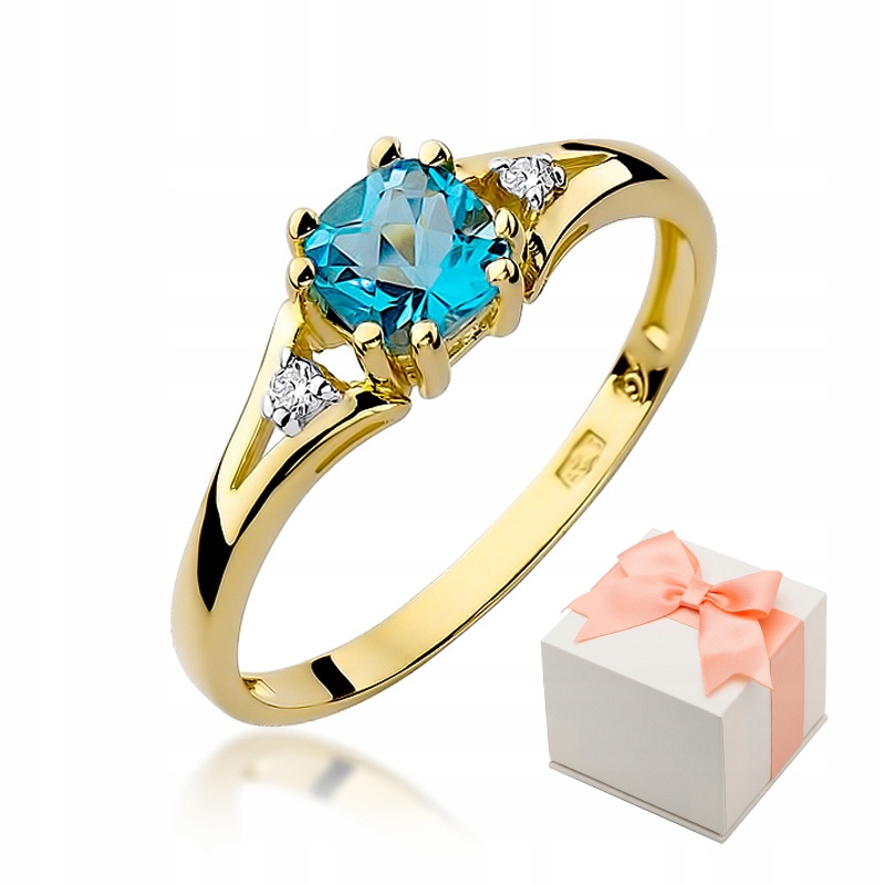 

Pierścionek Żółte Złoto W-44 Topaz Brylanty