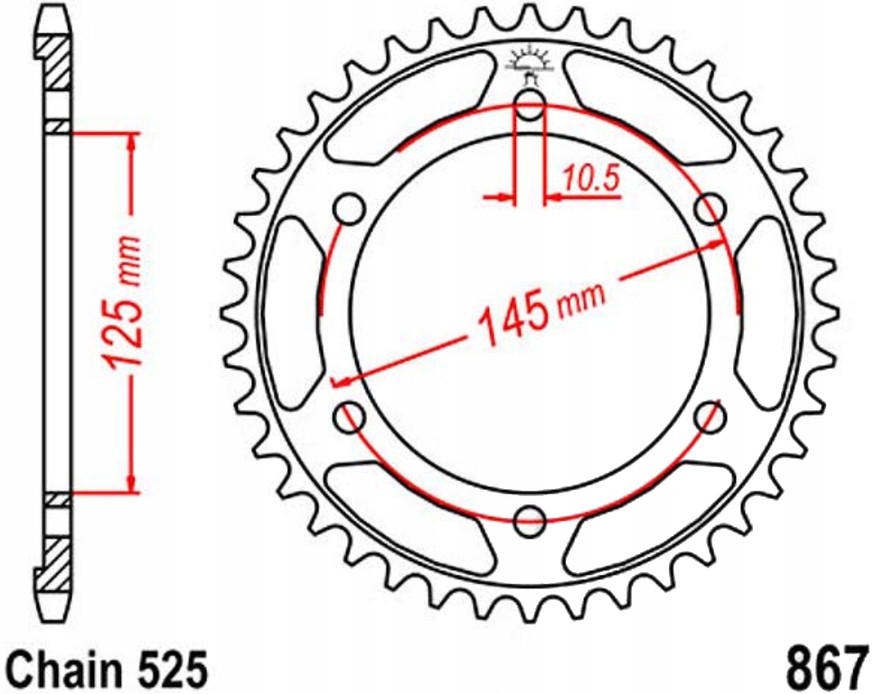 Zadní ozubené kolo Jt R867 42-44Z Yamaha Tdm 850 91-01