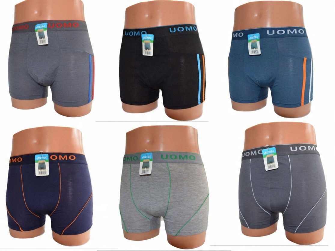 

6 x Męskie Bokserki Uomo Bawełna XXL