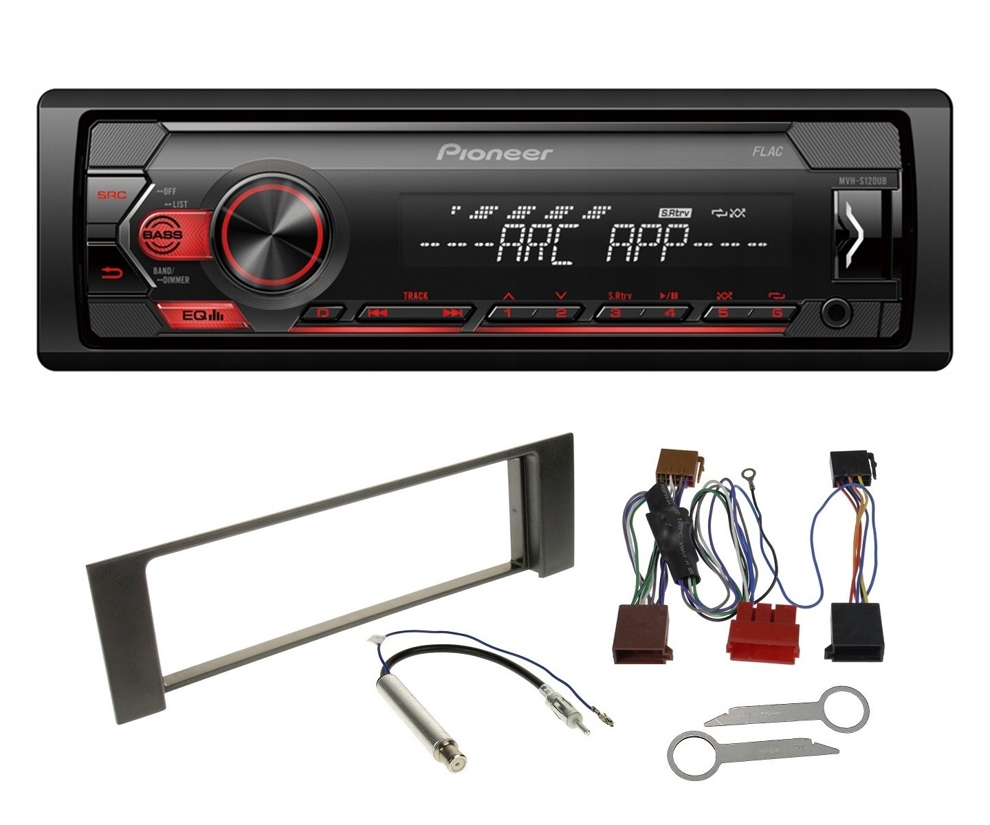 Pioneer MVH-S120UB autorádio Usb MP3 Wav rámček Audi A4 B6