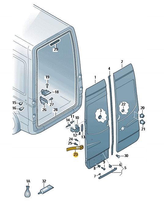 OGRANICZNIK DRZWI VW Crafter 2E tyl Car type Cargo vans