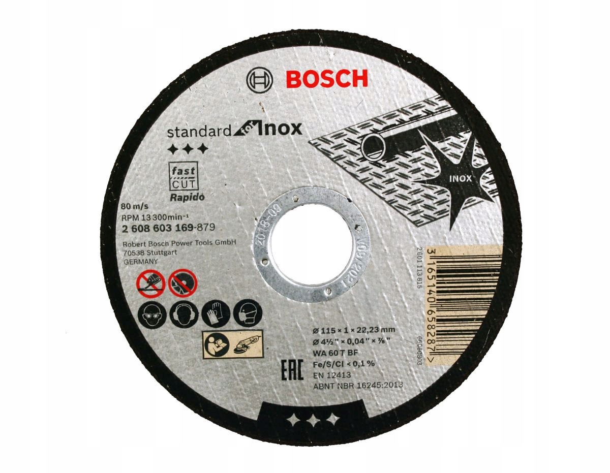 BOSCH TARCZA KORUNDOWA do cięcia stali 115/1,0mm