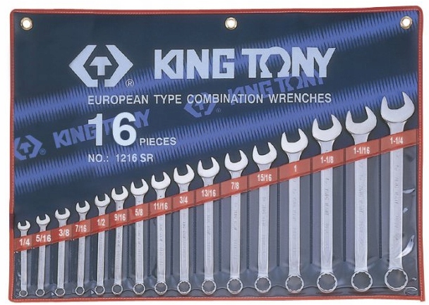 Očkoploché kľúče Palcové 16ks Puzdro King Tony 1-1/4 1216SR