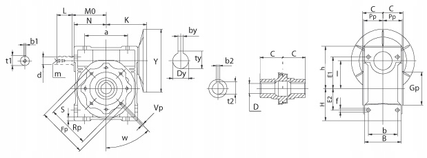 SILNIK ELEKTR. 0,75KW/3FAZ Z REDUKTOREM 63 1/40 Model Silnik 0,75/Reduktor CMI 63