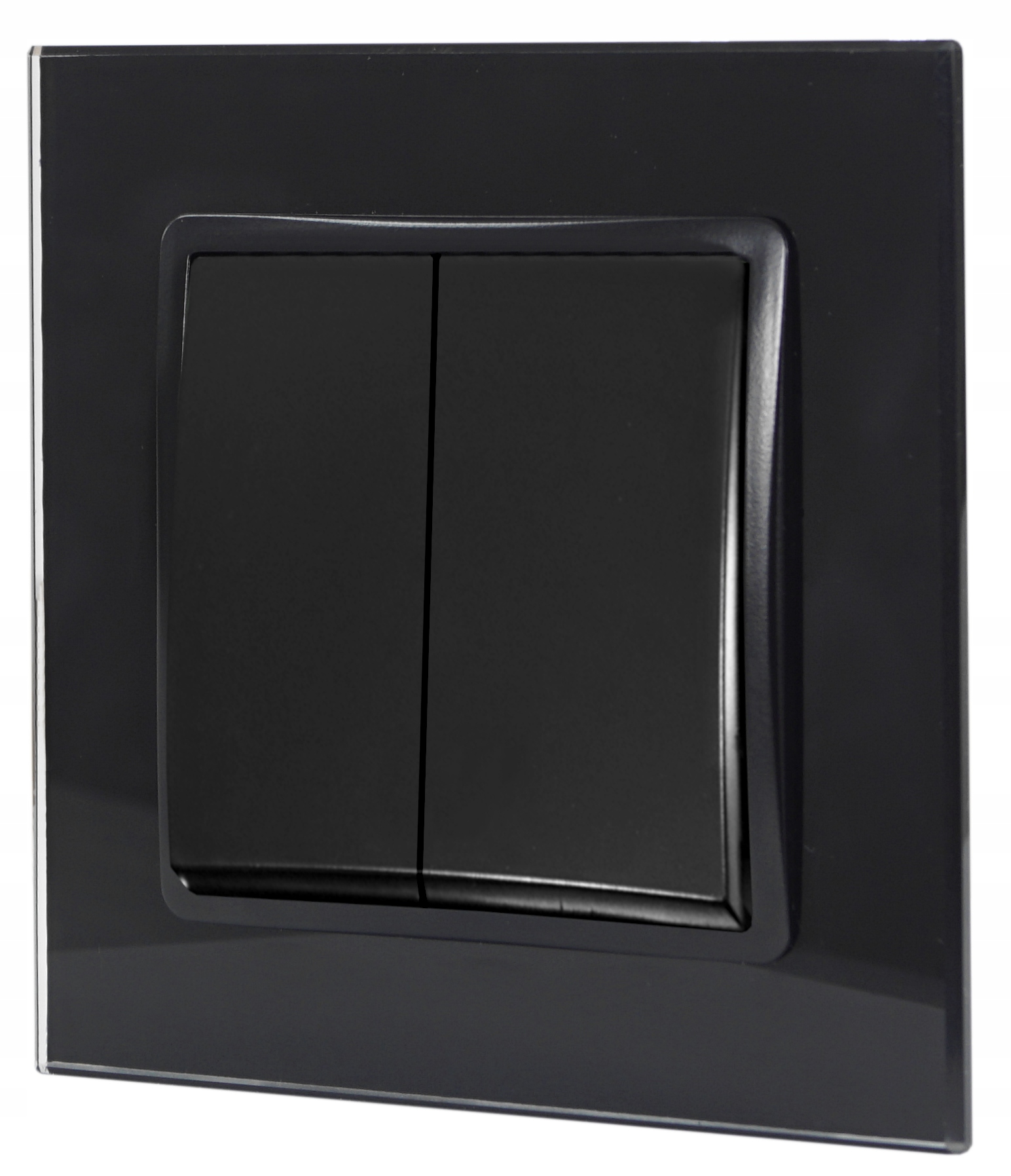 QUADRA WŁĄCZNIK WYŁĄCZNIK ŚWIATŁA SZKLANY CZARNY 2