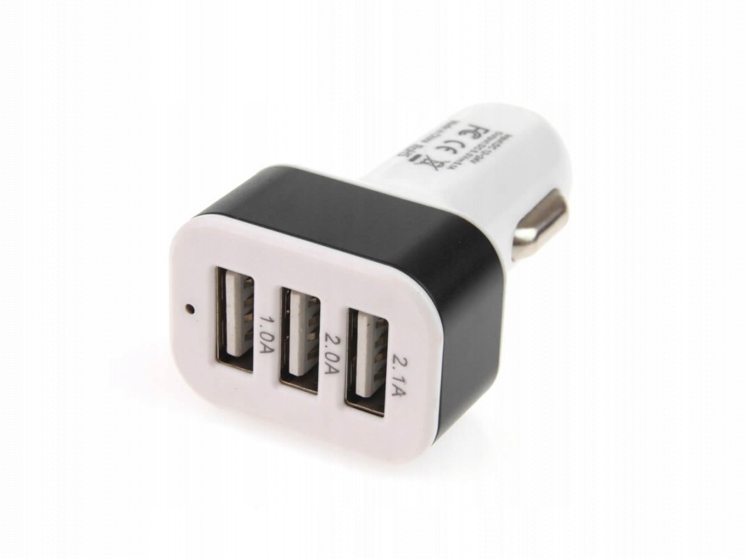 Ładowarka samochodowa 3xUSB 2100mA/2000mA/1000mA