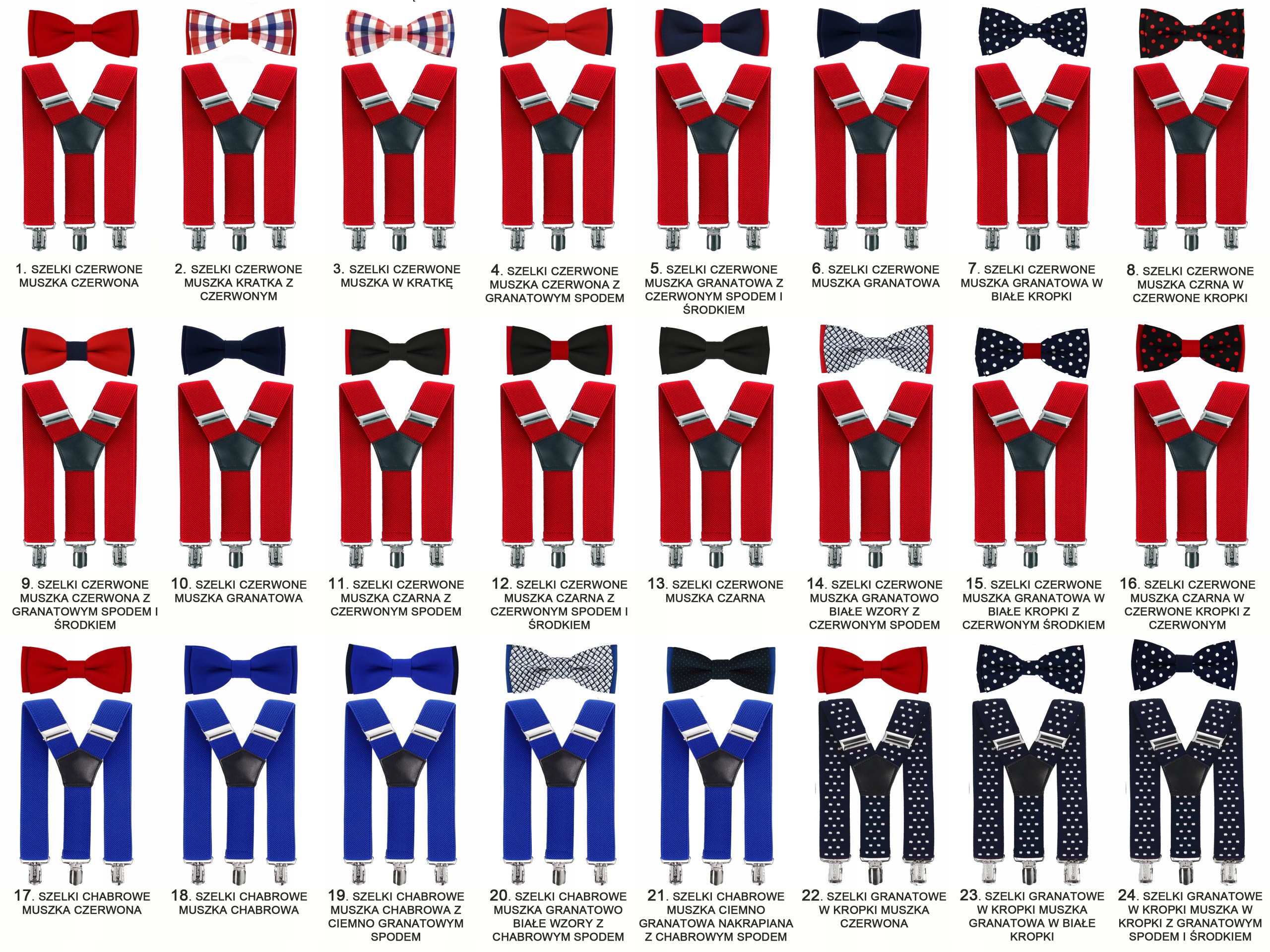 Szelki + mucha MĘSKIE bordowe POLSKIE 64 kolory! Rozmiar L/XL