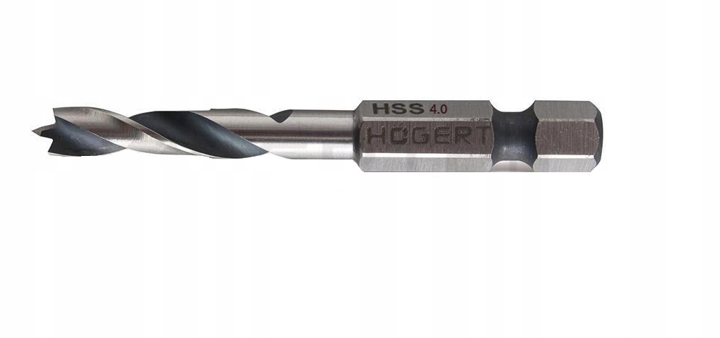 

Hogert HT6D344 Wiertło do drewna 4,0mm uchwyt Hex