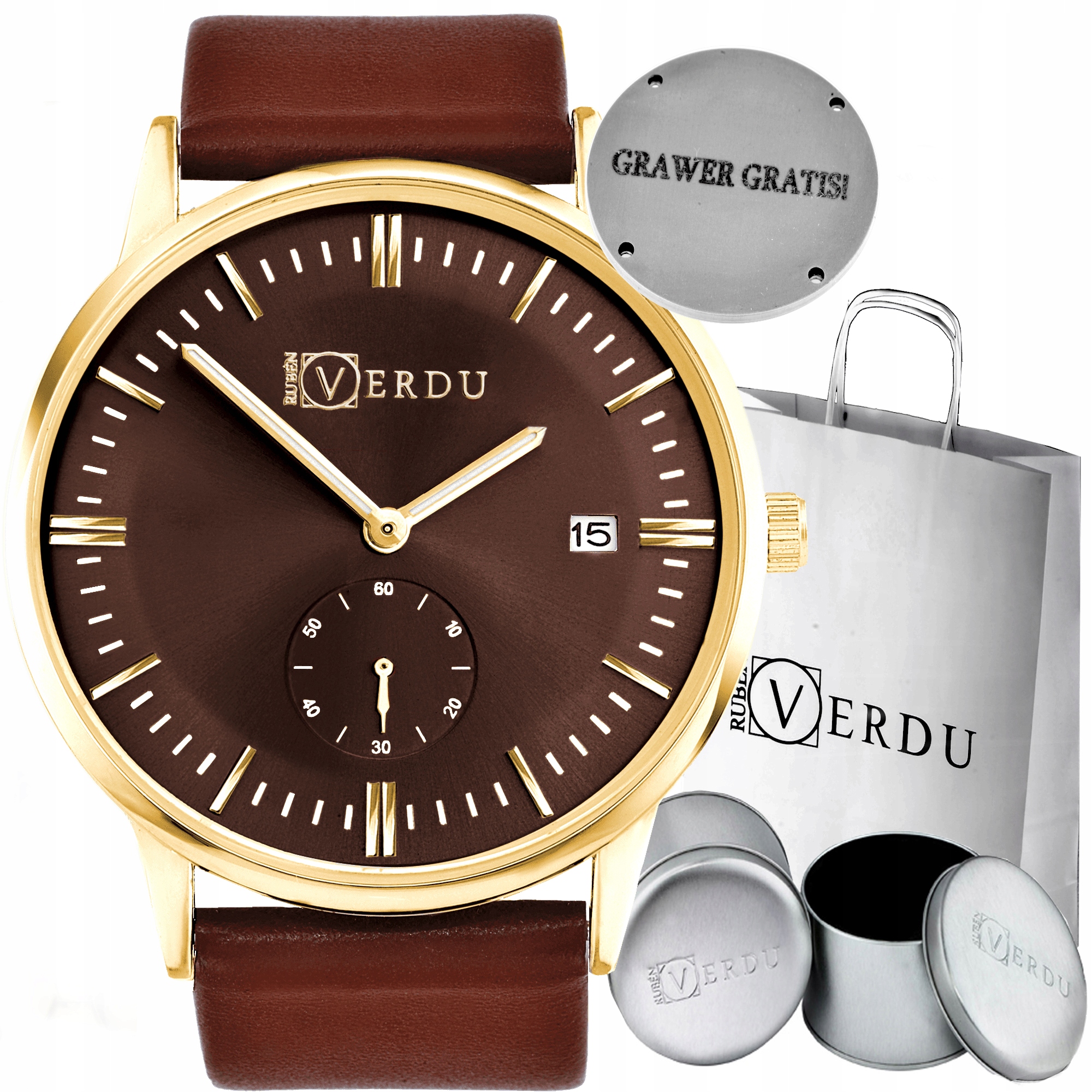 

Zegarek Męski Elegant Ruben Verdu RV11 Multikolor!
