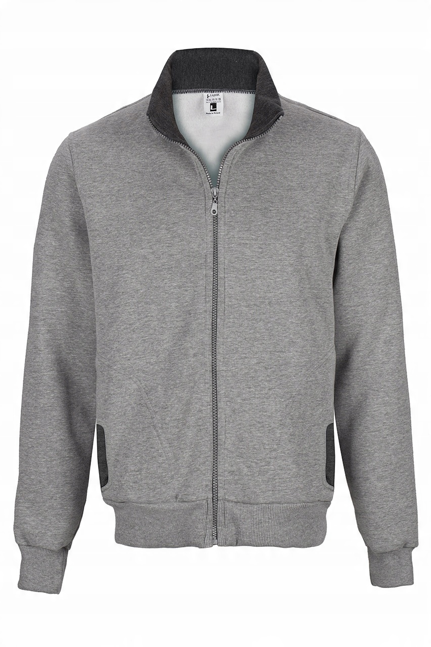 

Męska Bluza na Zamek bez Kaptura Stójka Szara 3XL