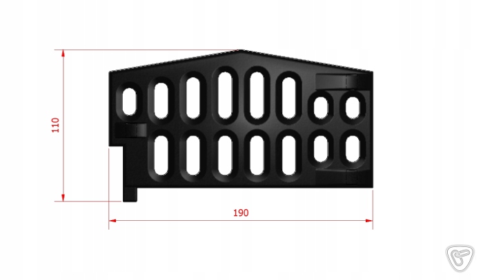 Ruszt pionowy 190x110mm OGNIWO S6WC i S6WC Classi Kod producenta ruszt zeliwny