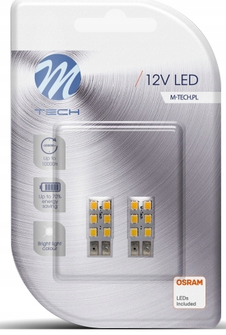 

2x Żarówka W5W T10 M-tech Led biała 5000K /LB083w