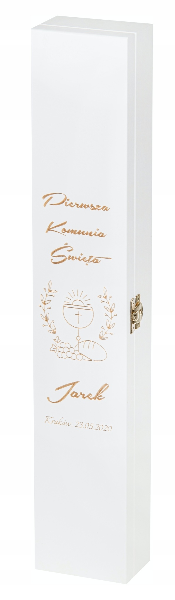 

Pudełko na Świecę gromnicę Komunia Grawer imię!!!