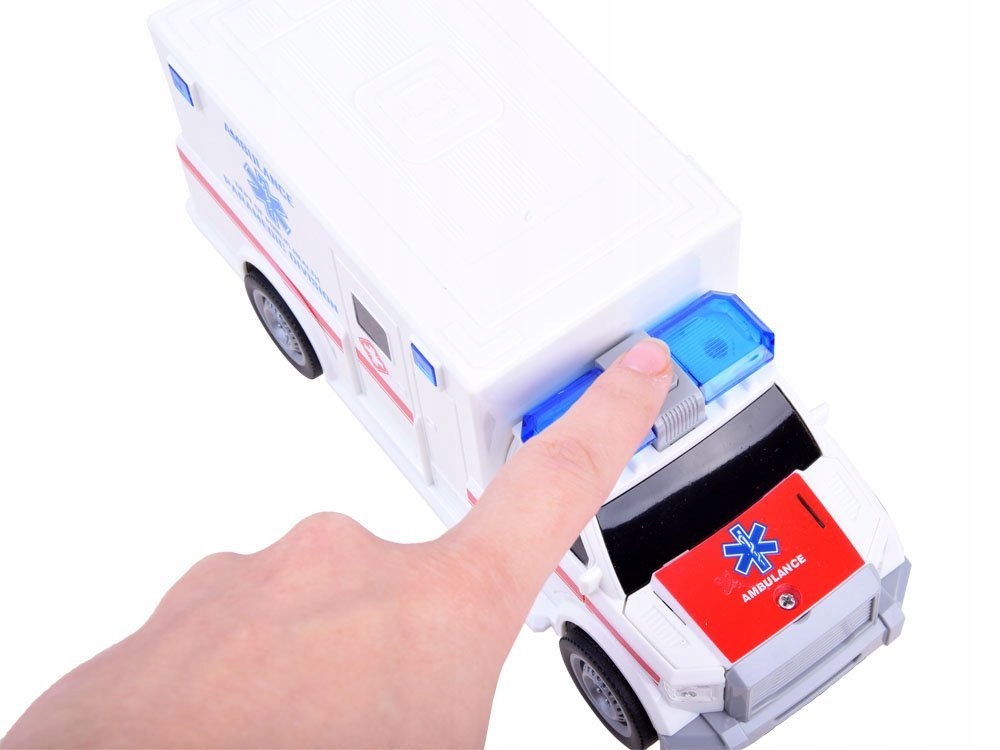 Autko karetka ambulans światło dźwięk Materiał plastik