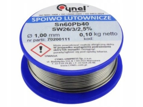 

Cyna szpula z topnikiem 1mm/100g 0617