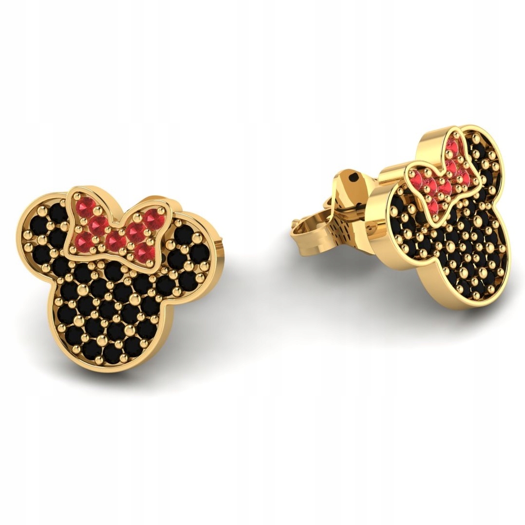 

Piękne Złote Kolczyki Myszka Miki Mickey Mouse 585