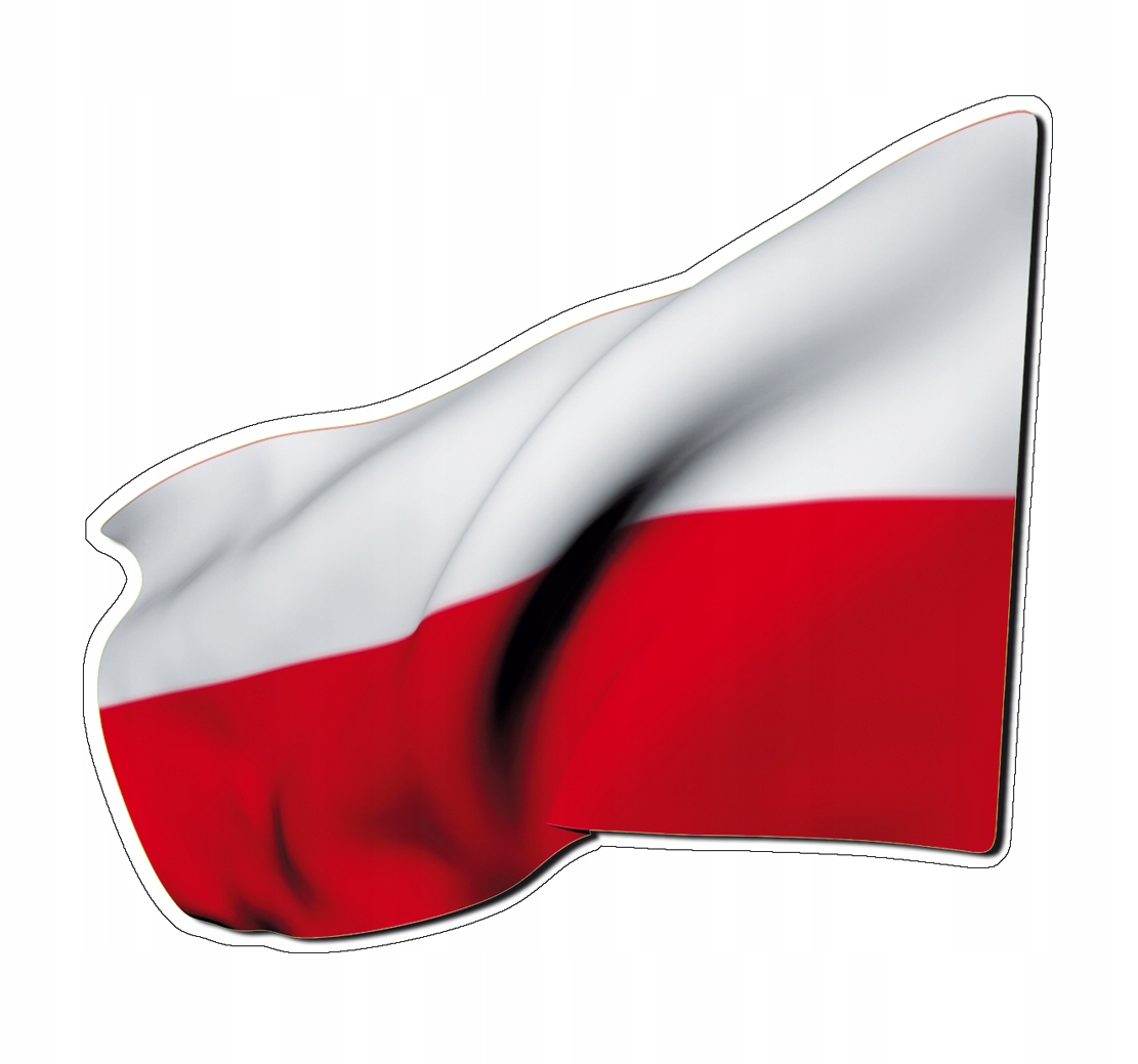 

Flaga Polski Naklejka z Laminatem Uv na Samochód