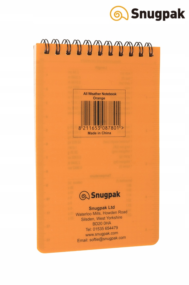 Snugpak Turystyczny Deszczoodporny Notes - Orange Model snugpak
