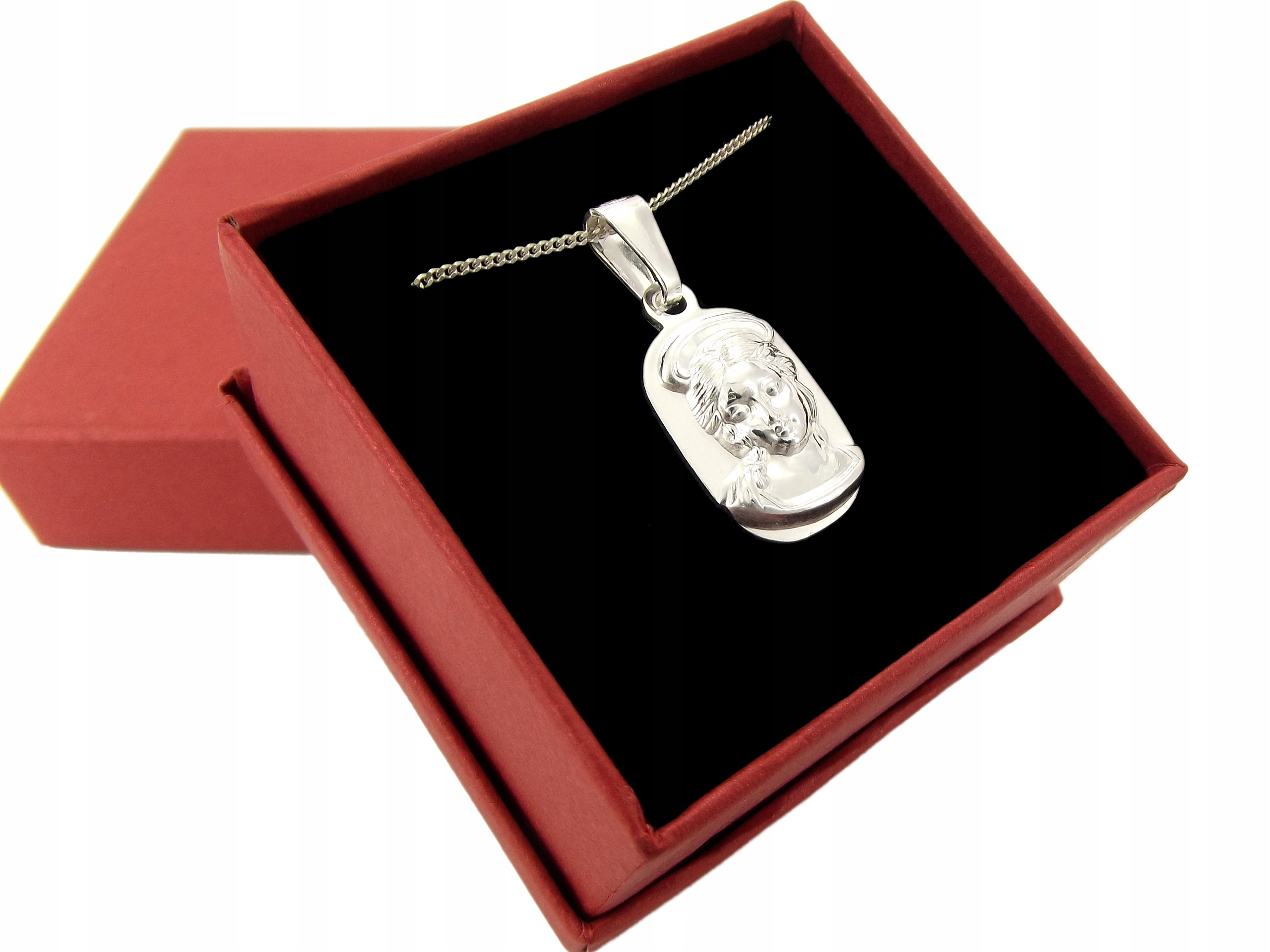 Srebrny Medalik 925 Maria Madonna Matka Boska