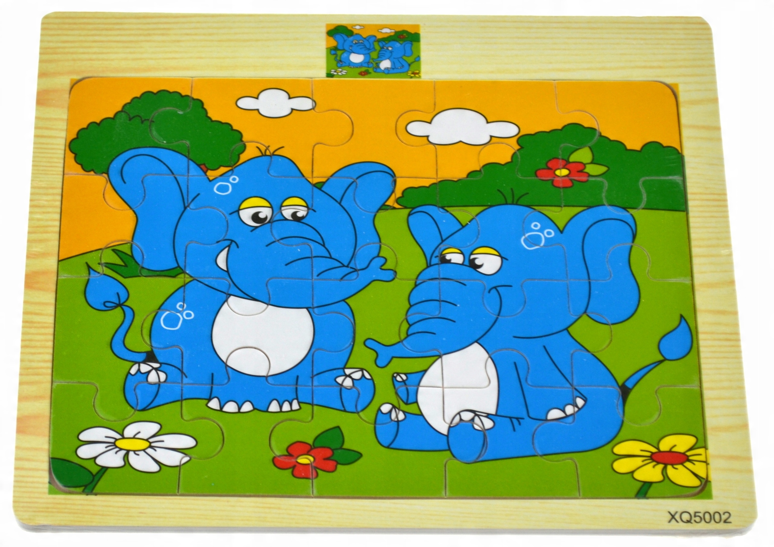 

Edukacyjne Puzzle Drewniane 20 elementów Słonie