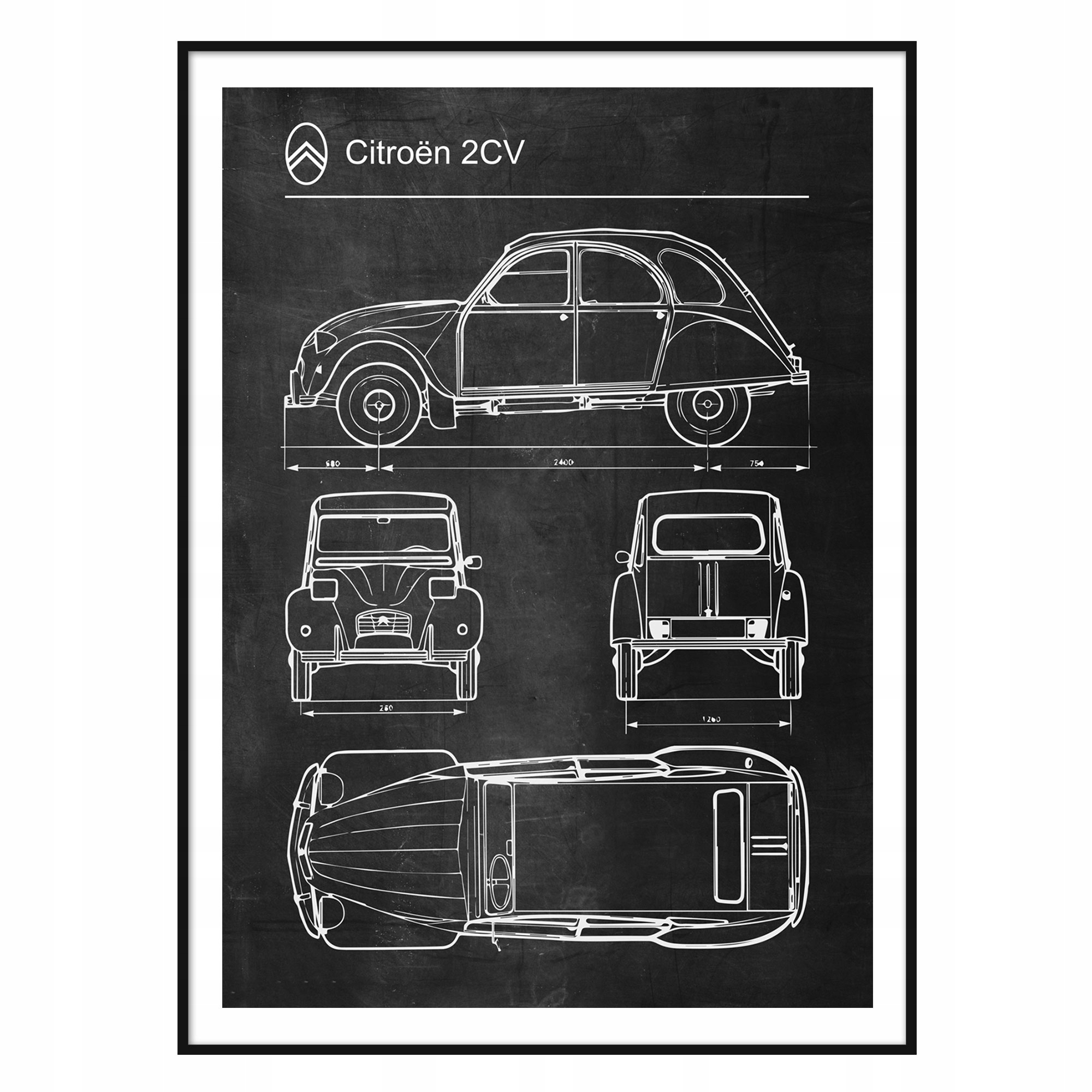 

Plakat Citroen 2CV Retro Patent Schemat